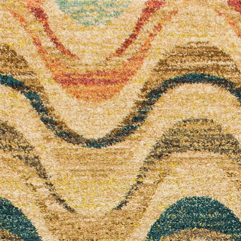 Domani Catalonia Modern Grey/Sand Geometric Wave Area Rug
