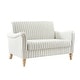 preview thumbnail 27 of 62, HULALA HOME Adika 51"W Farmhouse Striped Linen Upholstered Loveseat with Solid Wood Spindle Legs