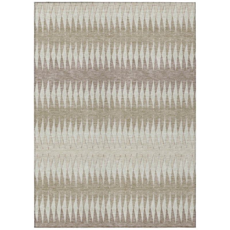 Machine Washable Indoor/ Outdoor Chantille Contemporary Geo Rug