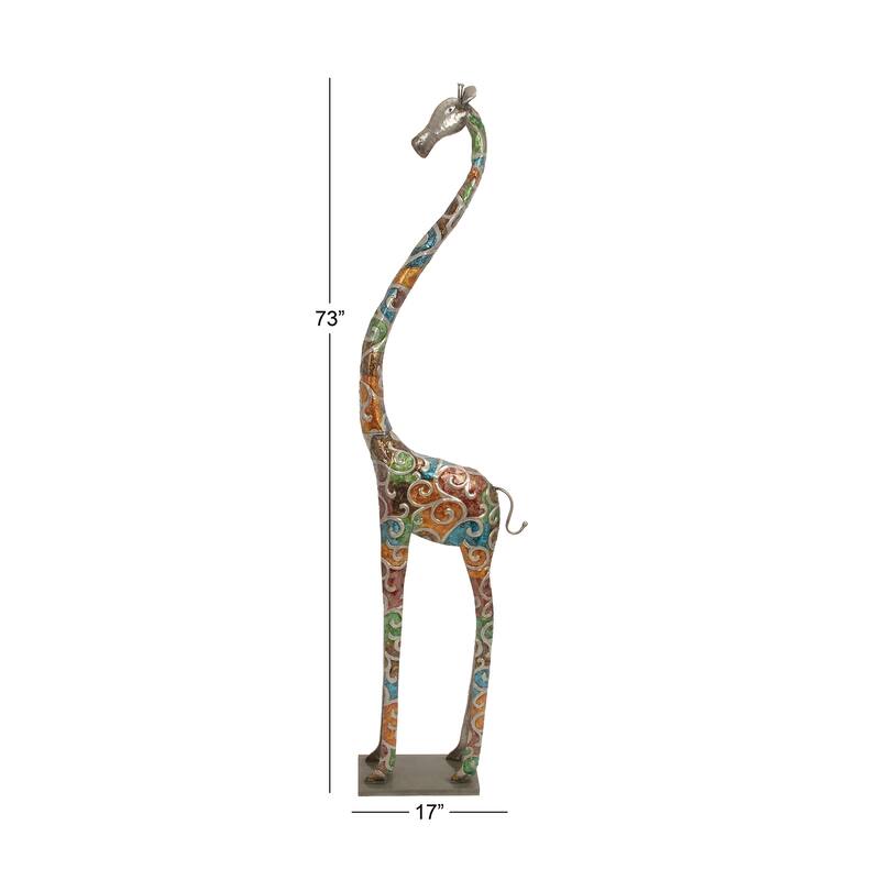 Vibrant Handmade Safari Animal Sculpture Collection - Wood or Metal Elephant & Giraffe for Indoor & Outdoor Decor