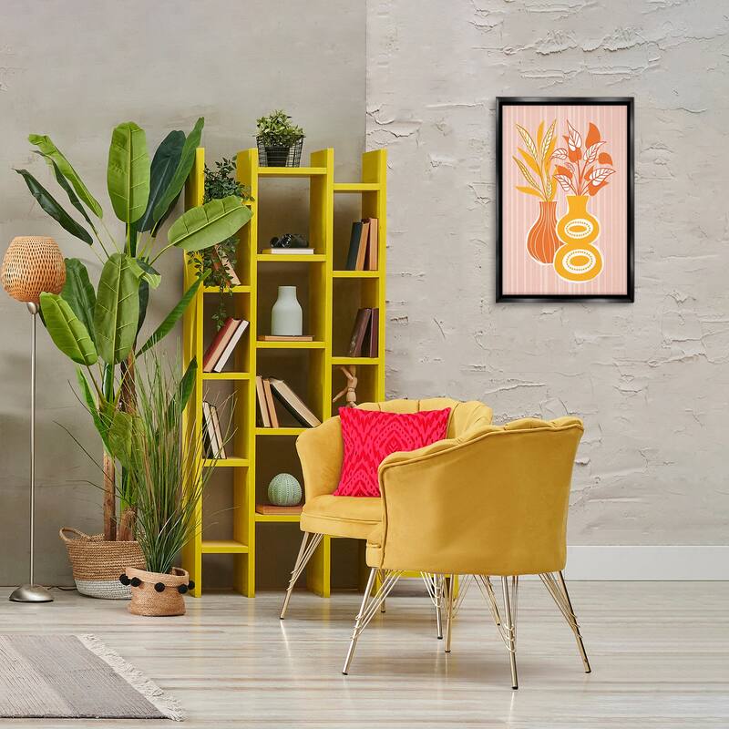 Stupell Orange & Yellow Vases Framed Floater Canvas Wall Art Design By Martina Pavlova
