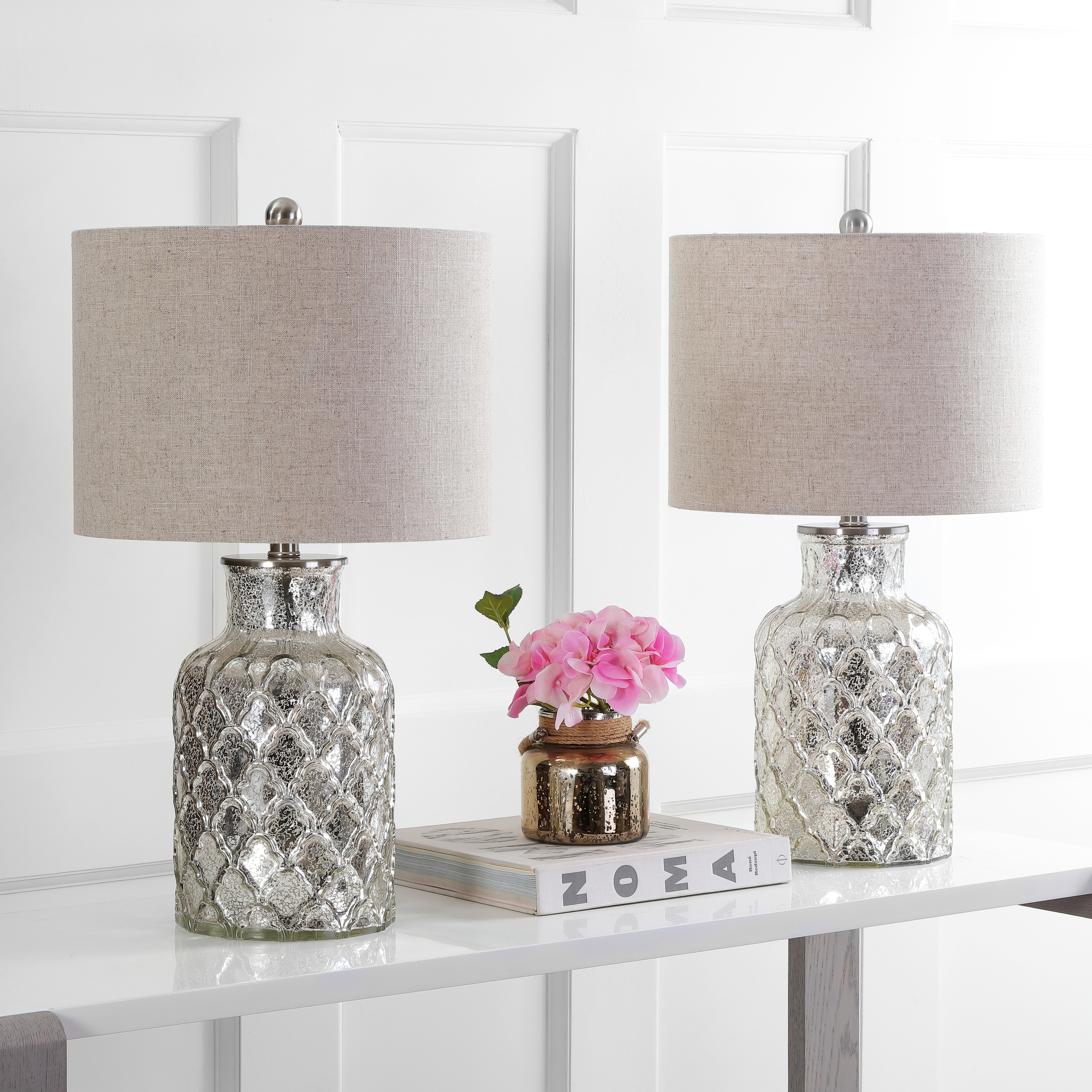 Artichoke 24.5 LED Glass Table Lamp, Mercury Silver (Set of 2) by JONATHAN  Y - On Sale - Bed Bath & Beyond - 35681235