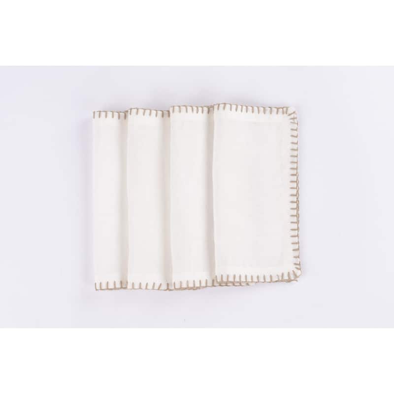 Brody Linen Cocktail Napkin Set (Set of 4) - Ivory