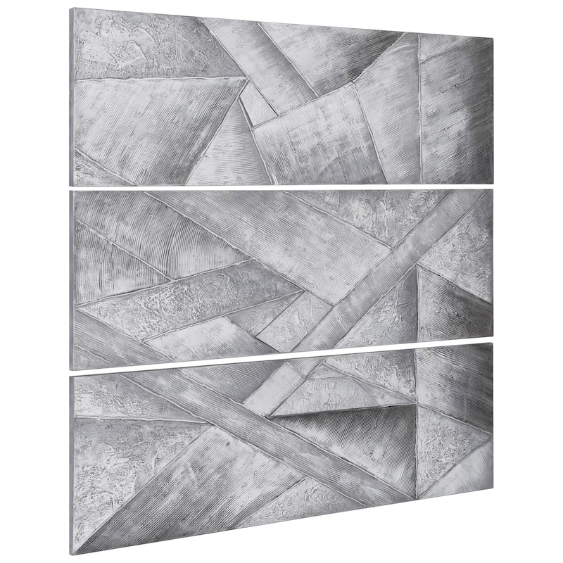 Diamonds Textured Metallic Hand Painted Canvas Wall Art Set of 3