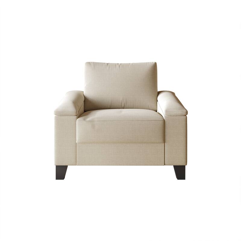 CraftPorch Simple Style Linen Upholstered Arm Chair - Beige