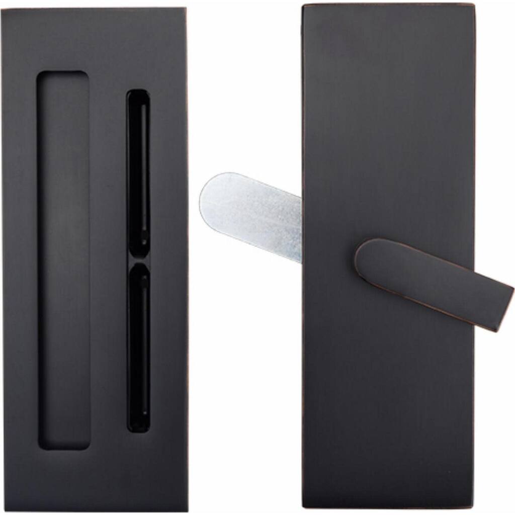 Emtek 222203 Modern Rectangular Barn Door Privacy Lock and Flush Pull
