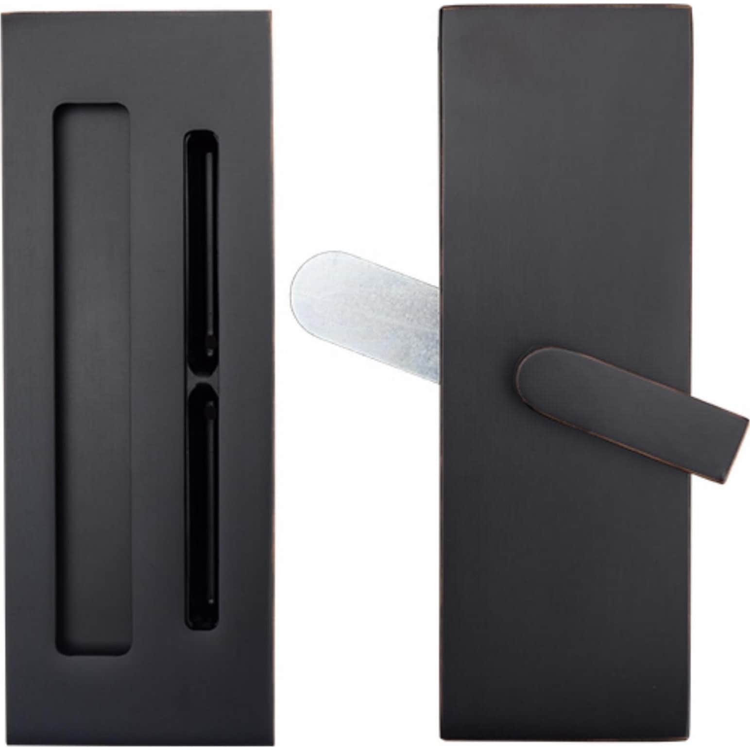 Emtek 222203 Modern Rectangular Barn Door Privacy Lock and Flush Pull