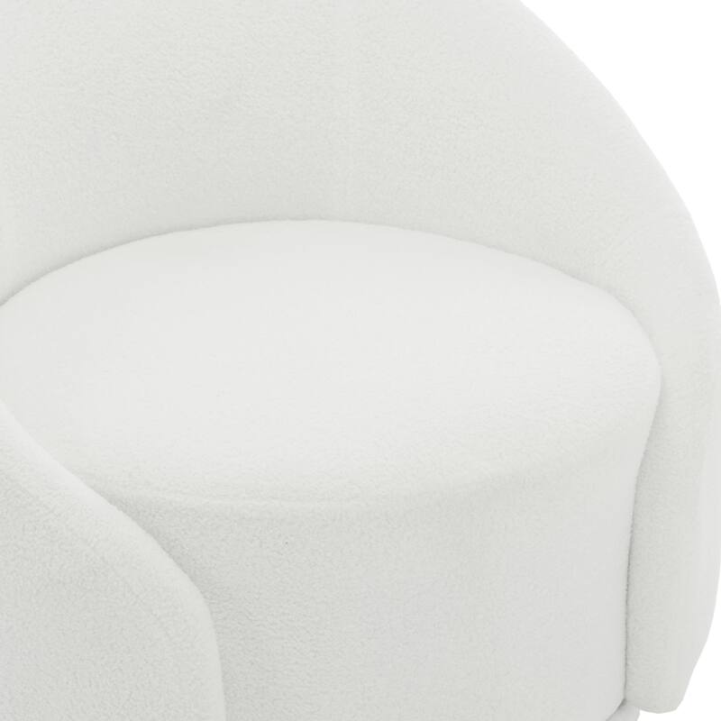 Velvet Boucle Upholstered Accent Chairs Swivel Barrel Chair (Set of 2)