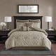 preview thumbnail 53 of 79, Madison Park Odette 8 Piece Jacquard Comforter Set