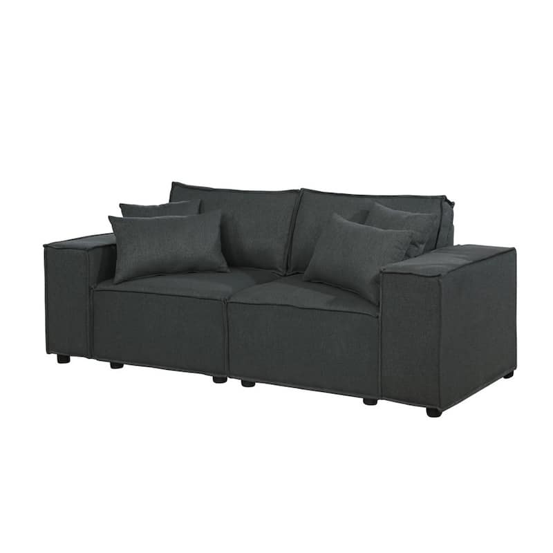 Loveseat with 4 Accent Pillows