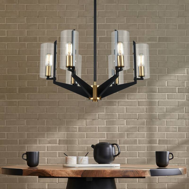 Elk Home Blakeslee Matte Black With Clear Glass 8 Light Chandelier