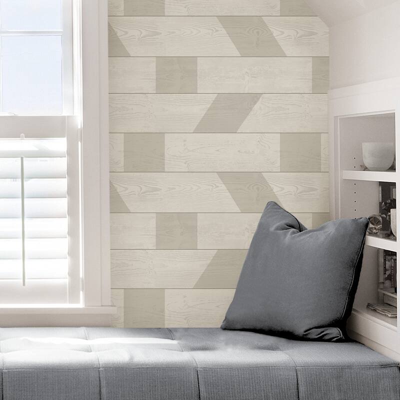 Scott Living Natural Graphic Shiplap Self Adhesive Wallpaper