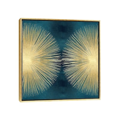 iCanvas "Sunburst Gold On Teal II" by Abby Young Framed Canvas Print