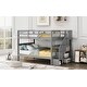 preview thumbnail 11 of 35, Full over Full Wood Bunk Bed with Storage Stairs - Sturdy & Stylish