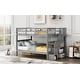 preview thumbnail 11 of 9, Modern Style Wood Bunk Bed with Guardrials, Maximized Storage Space, Safe Staircase, Grey