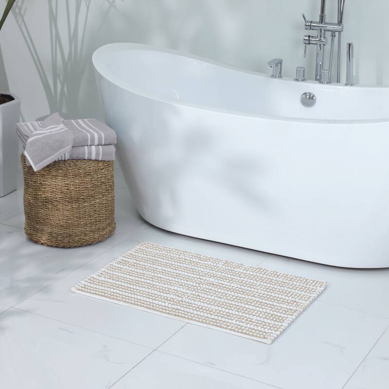 Martex Restore Contrast Stripe 100% Cotton Bath Rug