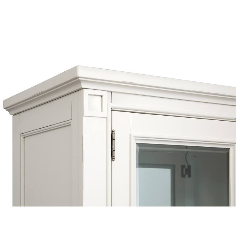 Magnussen Home Willowbrook Egg Shell White Display Cabinet - 40''W x 18''D x 66''H