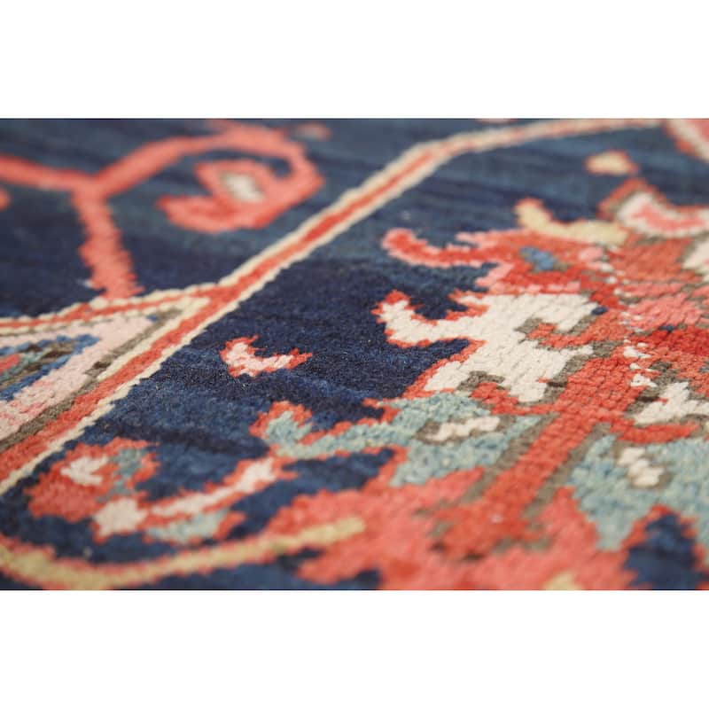 Vegetable Dye Heriz Serapi Persian Antique Rug Handmade Wool Carpet - 7'8" x 10'7"
