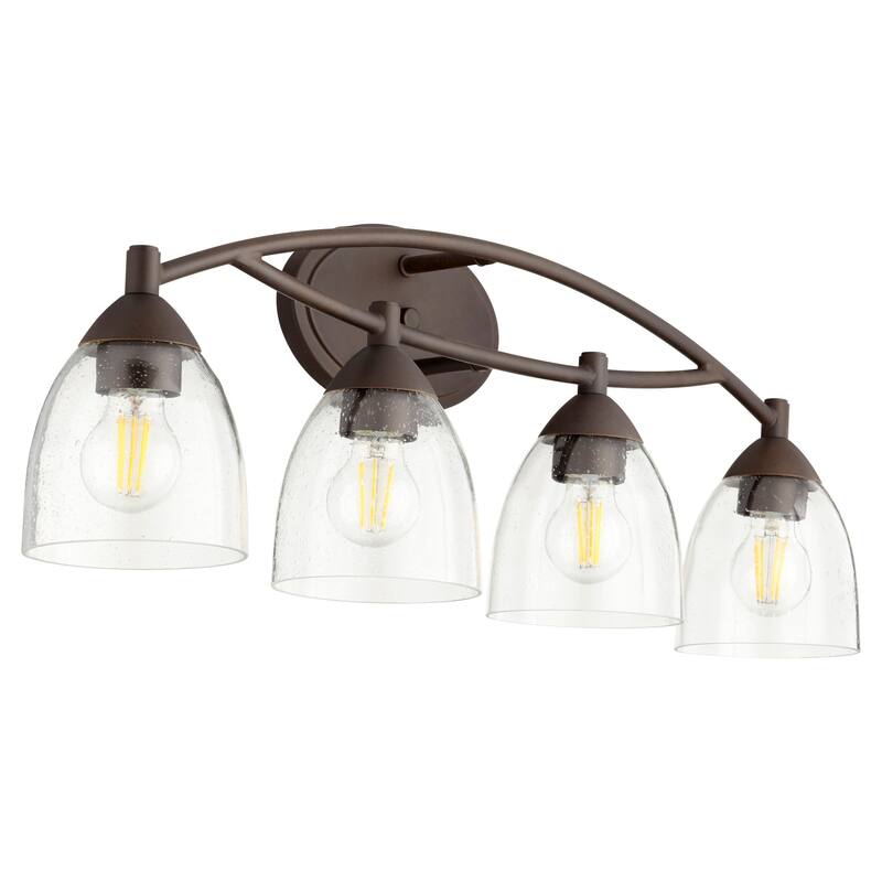 Quorum International Barkley 4 Light 29" Wide Vanity Light - Oiled Bronze / Clear Seeded