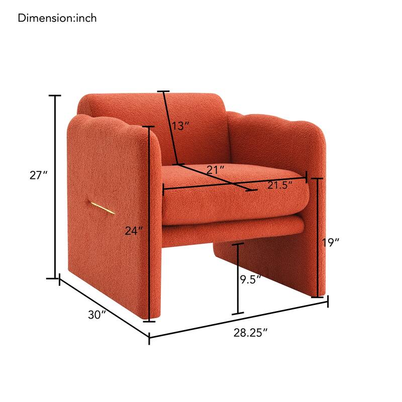 Orange Stylish Living Room Decorative Chair Vanity Chair Side Chair, Entrance Chair Upholstered Armchair Sofa Chair