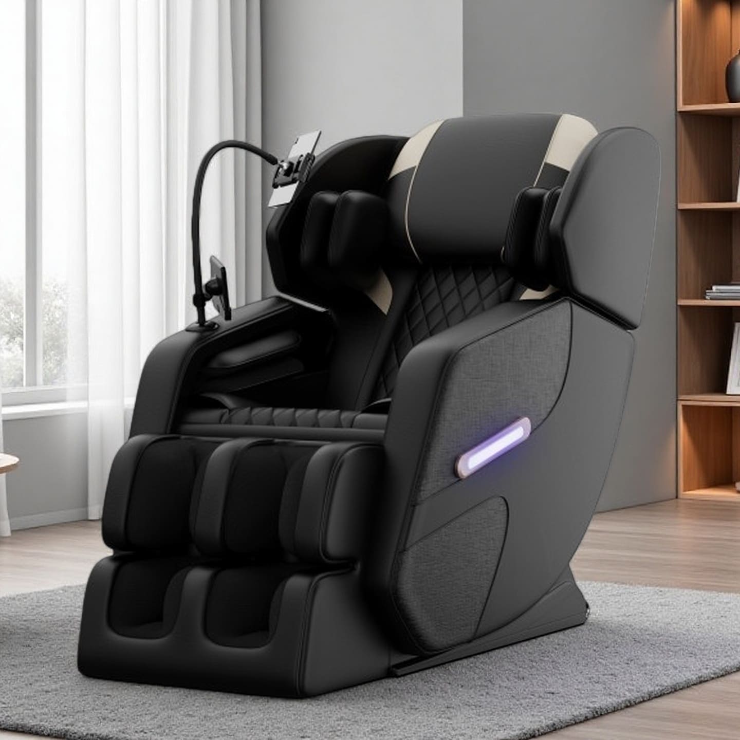 Full-Body Zero Gravity Massage Chair Recliner with Air Pressure, Heat Therapy, Adjustable Footrest, Bluetooth Audio
