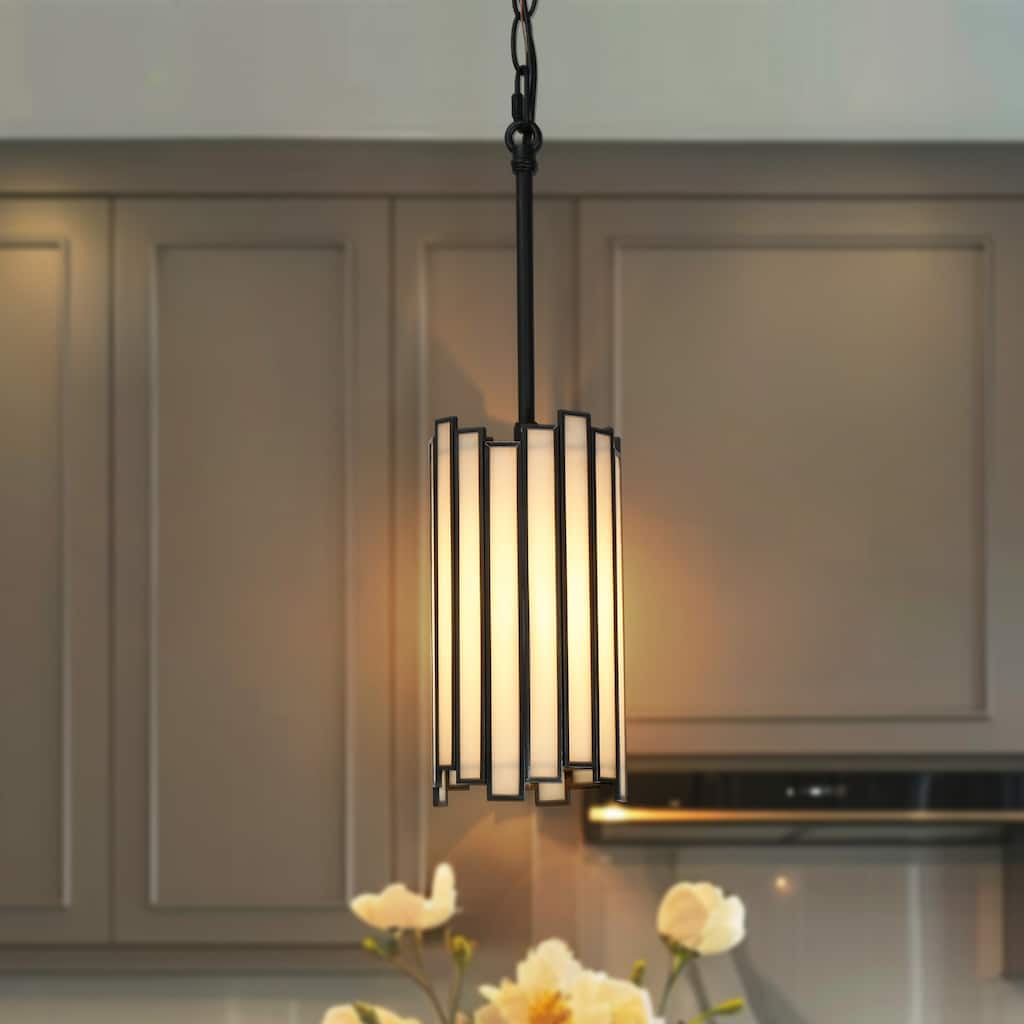 Tifany Modern 1-Light Mini Pendant Colored Black Glass Kitchen Island Light - D 4.3" x H 15.5"