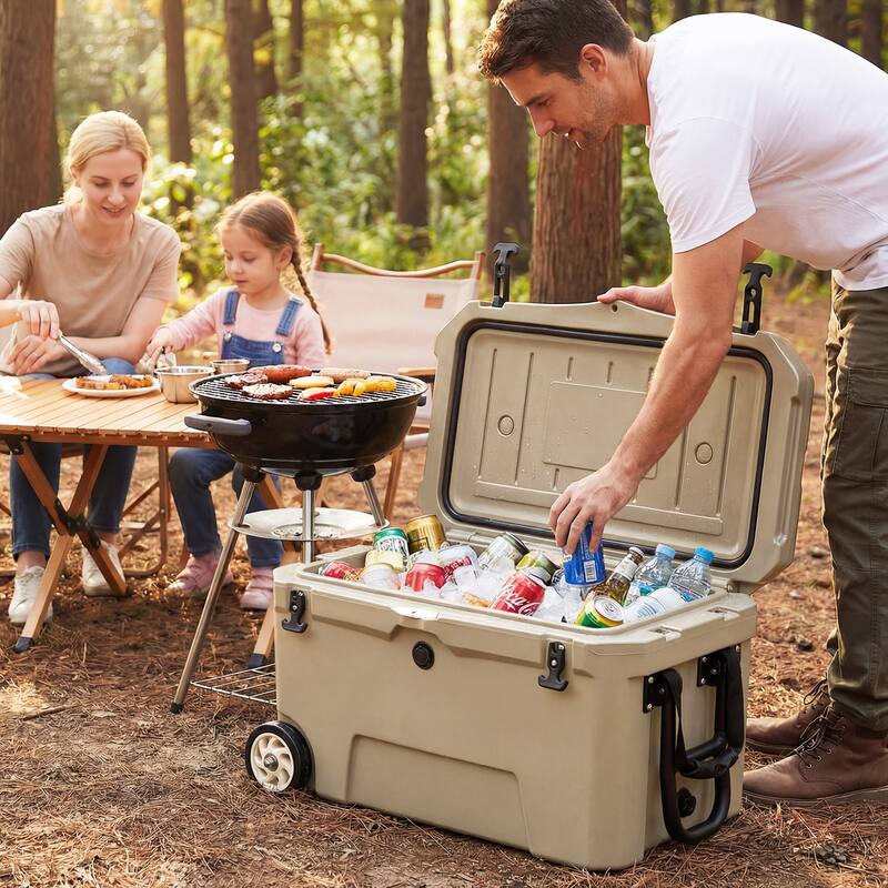 Gymax 52 Quart Portable Hard Cooler w/6-Day Ice Retention Pull Handle