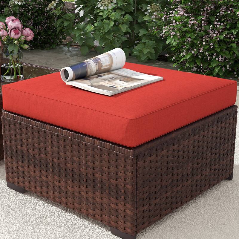 Outdoor 3-Piece Wicker Sofa Set with Ottoman