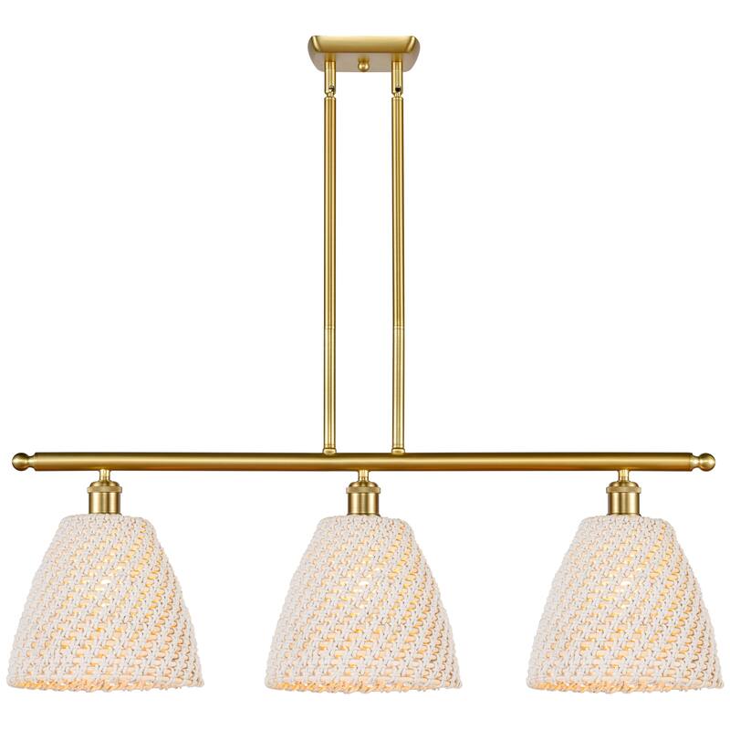 Innovations Lighting Endless Possibilities Ballston - Bristol Natural - 3 Light 36" Stem Hung Island Light - Satin Gold
