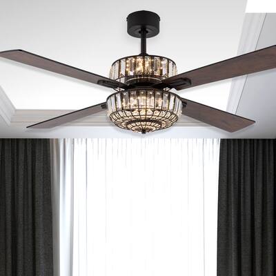 Veldan River of Goods 52-inch LED Integrated Ceiling Fan With Light - 52" x 52" x 14.25"/19.25"