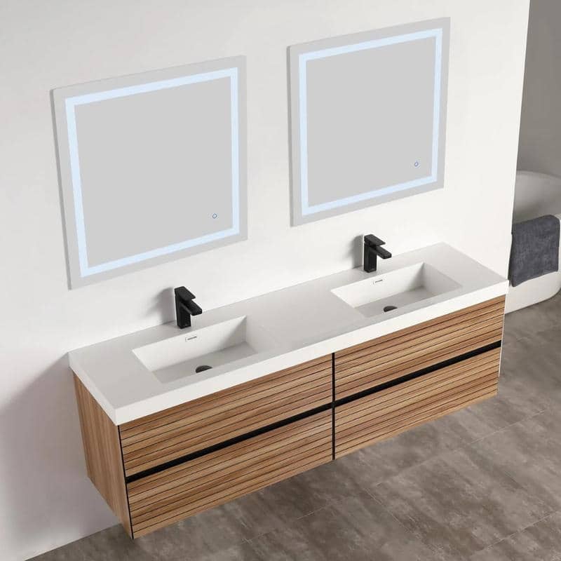 Blossom Annecy 72-Inch Floating Bathroom Vanity with Acrylic Sink