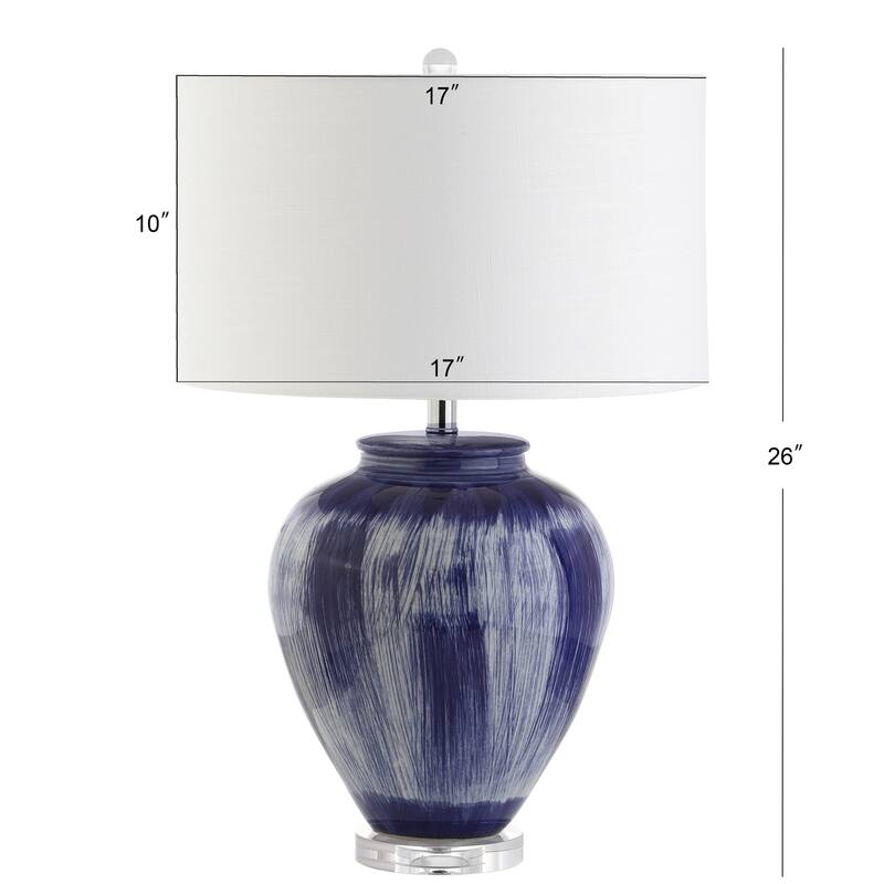 Leo 26" Ceramic LED Table Lamp, Seaside Blue by JONATHAN Y