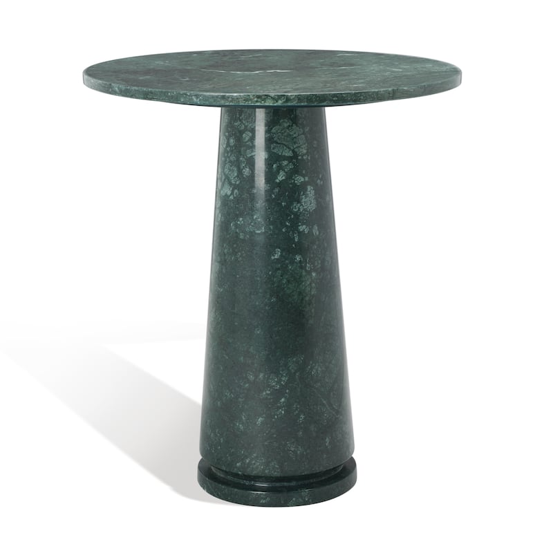 SAFAVIEH Couture Ghicu Tall Round Marble Accent Table - 22 In W x 21 In D x 24 In H - 21"W x 21"D x 24"H - Green