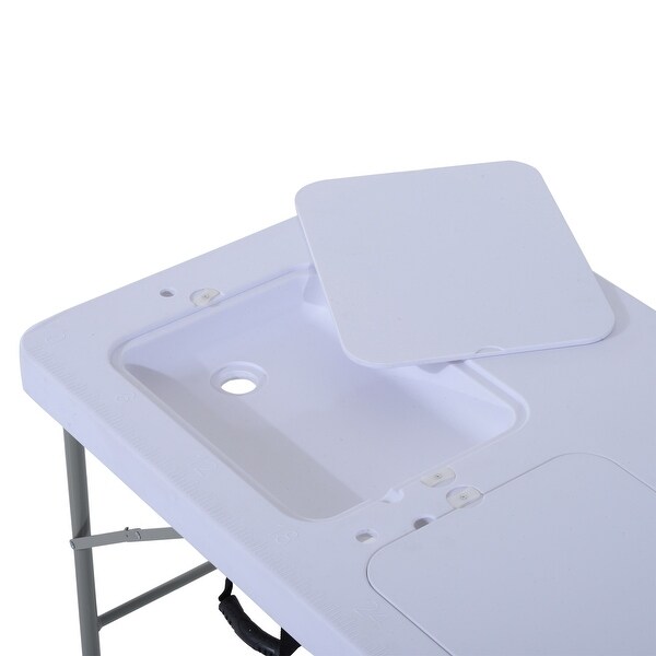 Outsunny portable folding camping table with faucet best sale