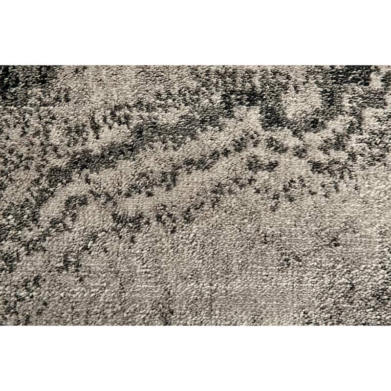 Alessandria Geode Print Rug, Gray/Silver, Area Rug - 2'-10" x 7'-10" - Bone White/Charcoal Gray/Stone Gray