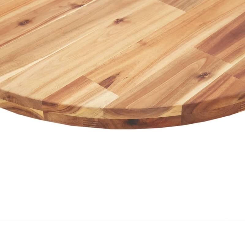 vidaXL Table Top Natural wood Solid acacia wood 24 in diameter Durable - 24 x 24 x 0.8 in