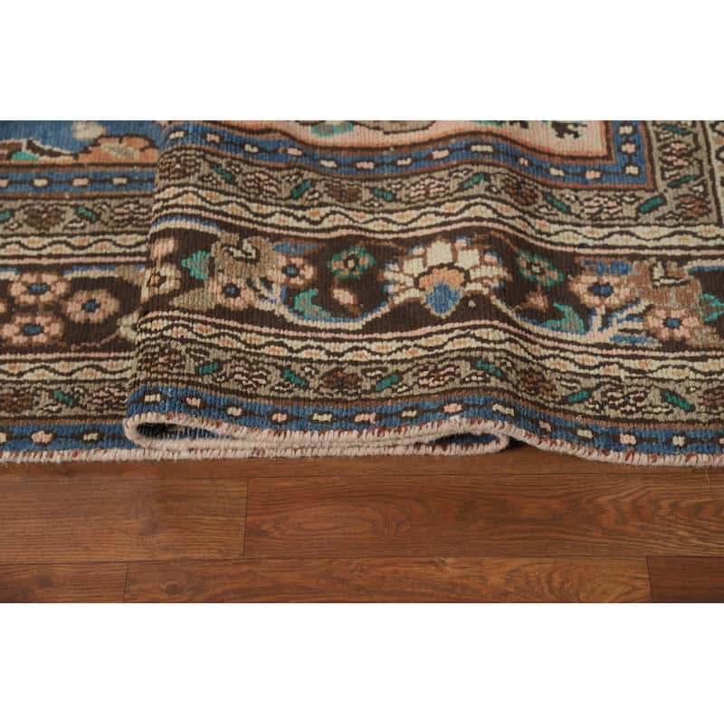 Orange Floral Hamedan Persian Area Rug Hand-Knotted Wool Carpet - 8'6" x 11'11"