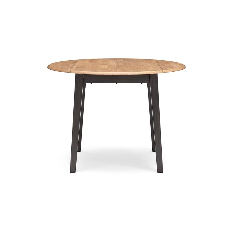 Gasy Dining Table, Extendable 26-42 Inch, Dark Brown Wood, 2 Leaves