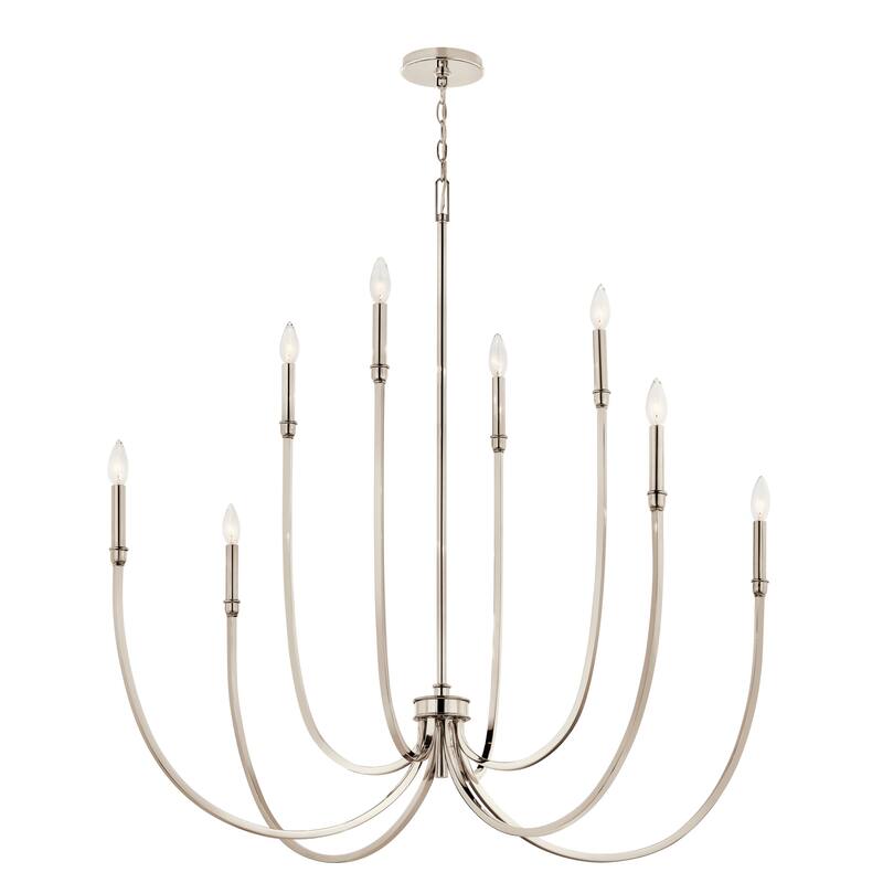 Kichler Lighting Malene Candle Chandelier - 45.25 - Polished Nickel