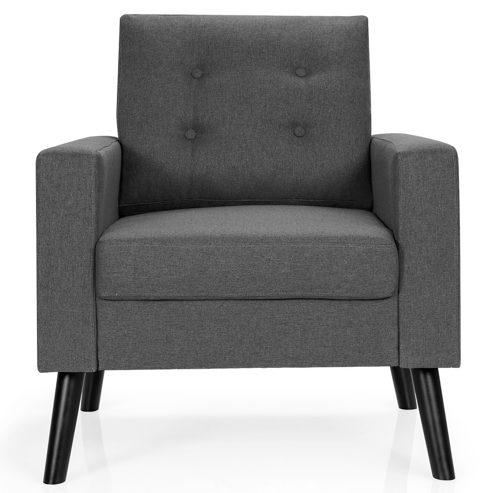Costway Modern Tufted Accent Chair Fabric Armchair Single Sofa w/