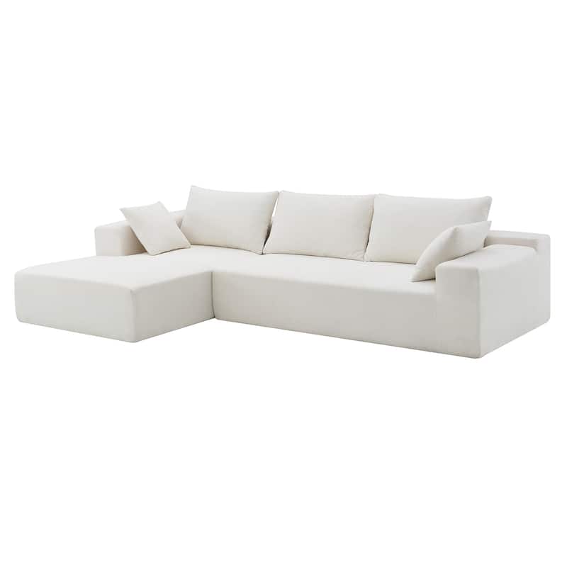 109" Chenille Sectional Sofa with Spring Support