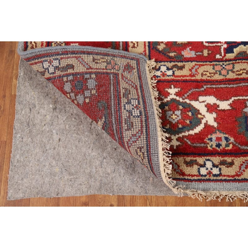 Geometric Heriz Serapi Indian Area Rug Hand-Knotted Wool Carpet - 8'0" x 10'0"