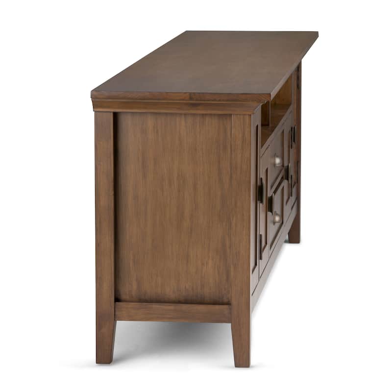 WYNDENHALL Mansfield SOLID WOOD 72 inch Wide Transitional TV Media Stand For TVs up to 80 inches - 72'' W x 16.5'' D x 26'' H