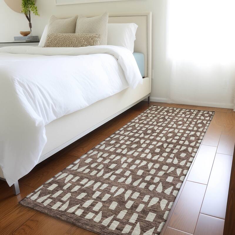 Premium Washable Super Soft Modern Imprints Mayfield Rug - Brown - 2'3" x 7'6"