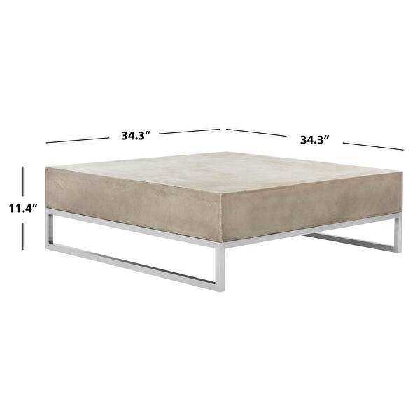 SAFAVIEH Eartha Dark Grey Modern Concrete Indoor/ Outdoor Coffee Table