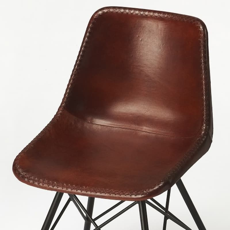 Faux Leather Side Chair with Sturdy Metal Frame for Living Room Bedroom Office