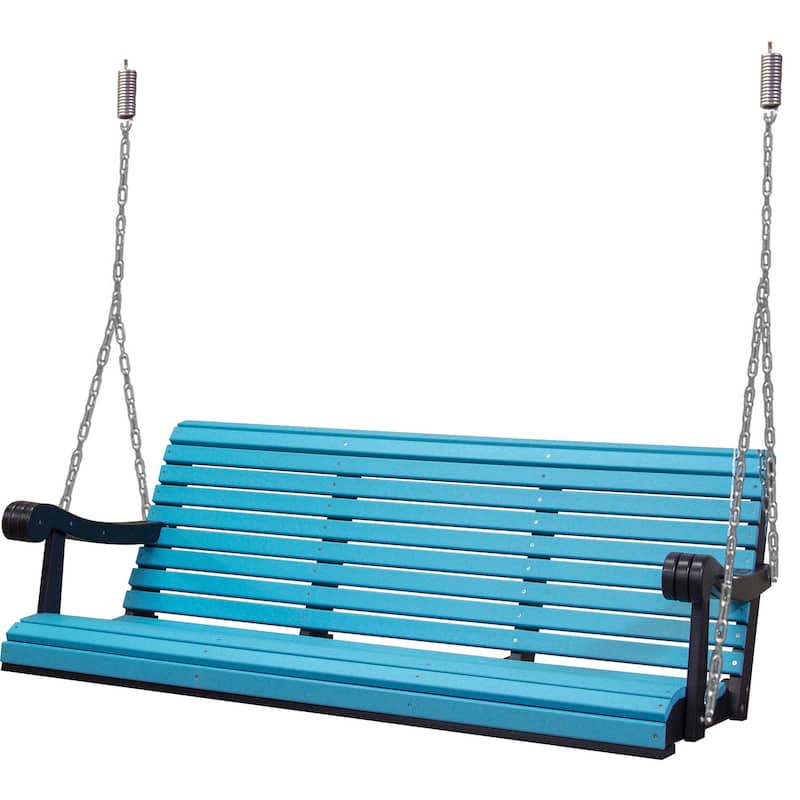 Poly Lumber 5' Grandpa Swing - 5' - Aruba Blue and Black