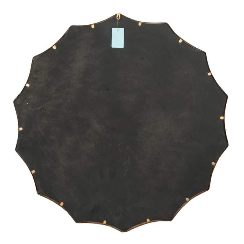 Sunburst Shape Framed Round Wall Mirror - 40" - Gold