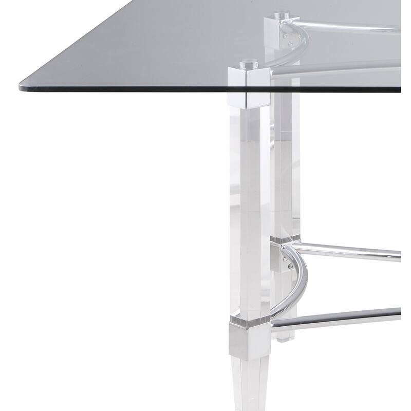 Somette Rectangle Glass and Acrylic Dining Table - CLEAR