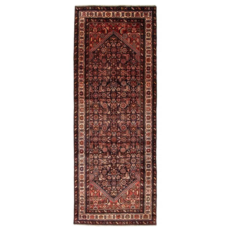 ECARPETGALLERY Hand-knotted Anadol Navy Wool Rug - 3'10 x 10'4 - Dark Navy - 3'10 x 10'4